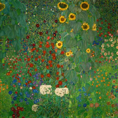 Farm Garden with Sunflowers Gustav Klimt